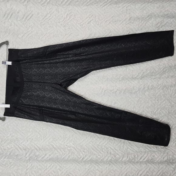 BLACK by Zumba Women's Black Snakeskin Print Leggings with Zipper Pocket - Picture 2 of 6